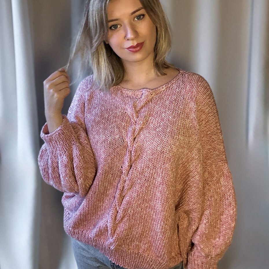 Sweter 100% handmade ręcznie robiony oversize unikat