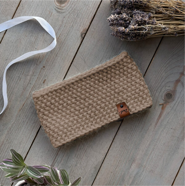 Opaska Lea PREMIUM 100% ALPAKA naturalna wełna handmade